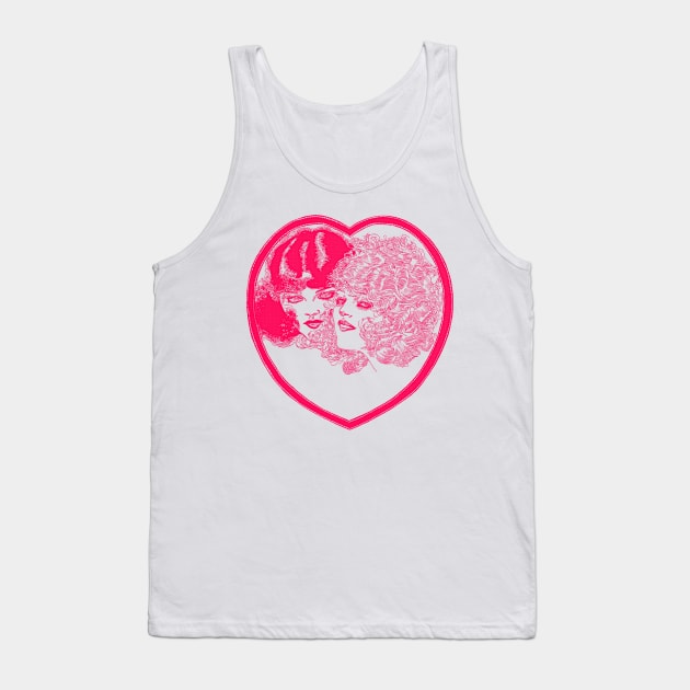 Vintage Stylized Girls Illustration Tank Top by DankFutura